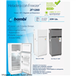 HELADERA BAMBI CON FREEZER 2F 328 LTS PLATA R600A