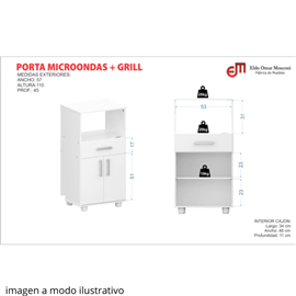 PORTA MICROONDAS+GRILL MOSCONI  EXPRESS